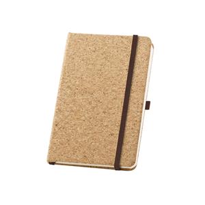 Caderno A5 de capa dura em cortiça com folhas lisas