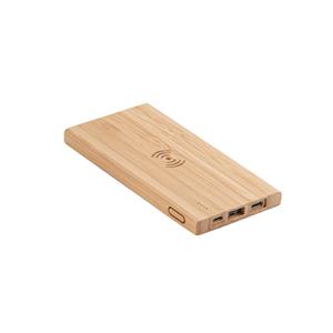 Bateria portátil em bambu 5000 mAh