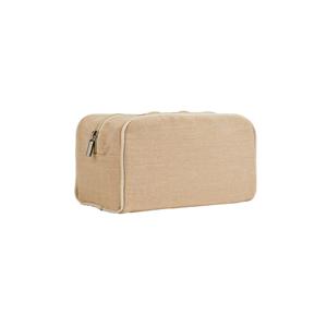 Bolsa de cosméticos em juco (mistura de algodão e juta, 260g/m²) em juco com interior forrado em 70% algodão reciclado e 30% poliéster reciclado