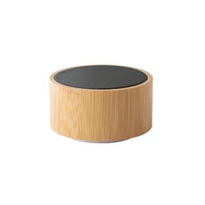 Caixa de som portátil em bambu e ABS