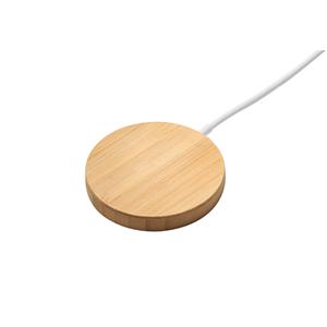 Carregador magnético wireless super rápido em bambu 15 W