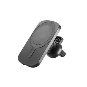 Carregador magnético wireless em ABS (60% reciclado) e silicone com a funcionalidade de suporte para carro